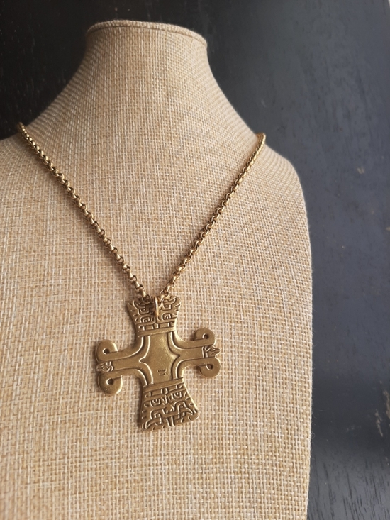 Jewelry - Gold Cross Pendant Necklace - Women's Jewelry